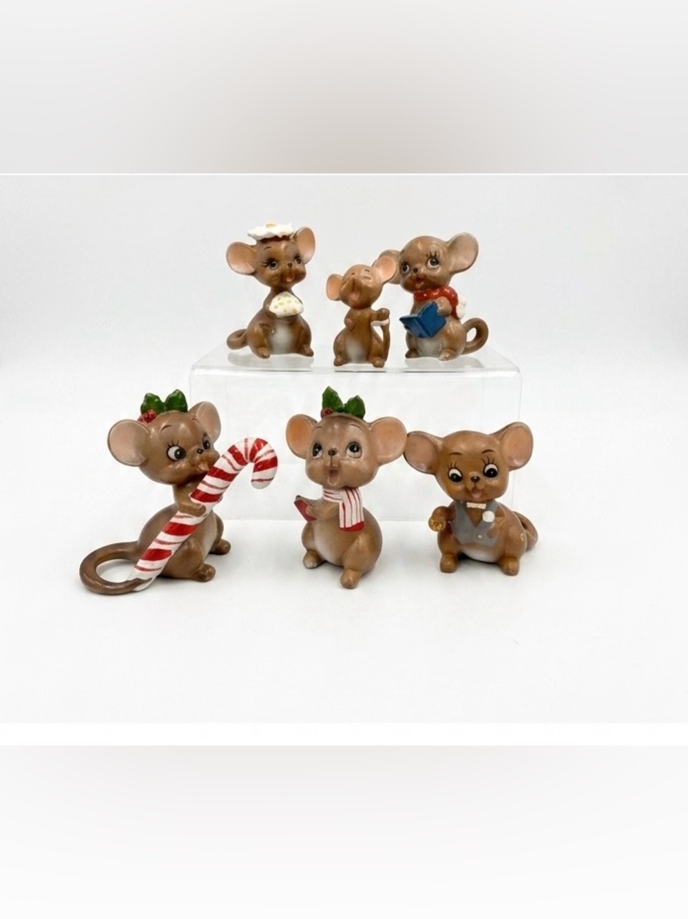 Vintage Josef Originals Mouse Figurines Set of 6 - Christmas & Everyday